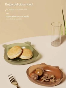 1入組卡通動物形狀餐飲盤子 - 棕色 - 查看 5