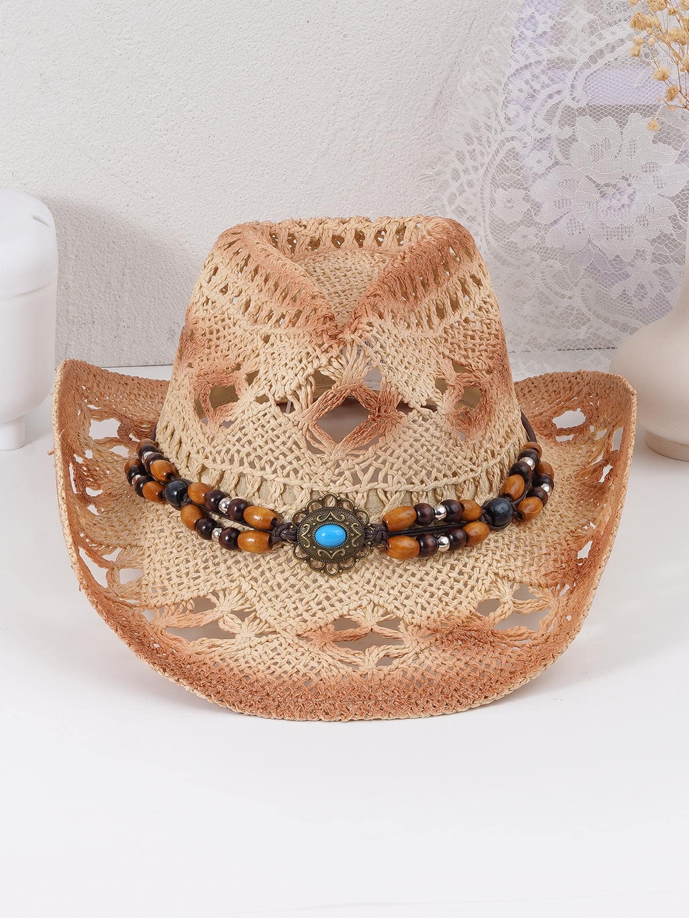 Trang trí hạt rỗng Mũ cao bồi rỗng - Nhiều màu - Xem 1