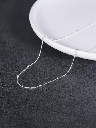 極簡純銀鏈條樣式項鍊