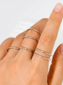 6pcs/set Minimalist Ring - 6-piece Set - View 1