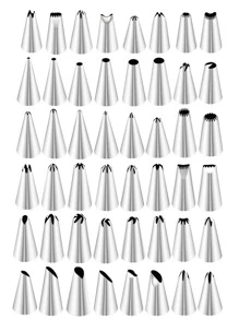 58pcs Piping Nozzle & Pastry Bag Set - Silver - View 3