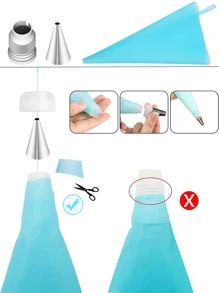 58pcs Piping Nozzle & Pastry Bag Set - Silver - View 6