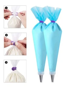 58pcs Piping Nozzle & Pastry Bag Set - Silver - View 7