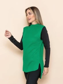 Women Sweater Vests - 綠色 - 查看 3