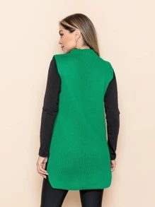 Women Sweater Vests - 綠色 - 查看 4
