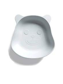 1入組卡通熊形餐飲盤子 - 白色 - 查看 1