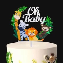 1pc Oh Baby Large Size Acrylic Cake Topper For Baby Shower - Multicolor - View 3