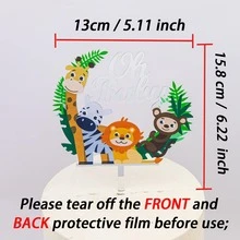 1pc Oh Baby Large Size Acrylic Cake Topper For Baby Shower - Multicolor - View 2