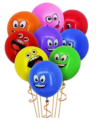1 Pack Of 20pcs Assorted Color Cartoon Smiling Face Latex Balloons, Cute Balloons For Decoration, Men & Women, Birthday, Wedding, Suitable For Parties, Gifts