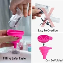 fulfly 1pc DIY Diamond Painting Collapsible Funnel - Hot Pink - View 2