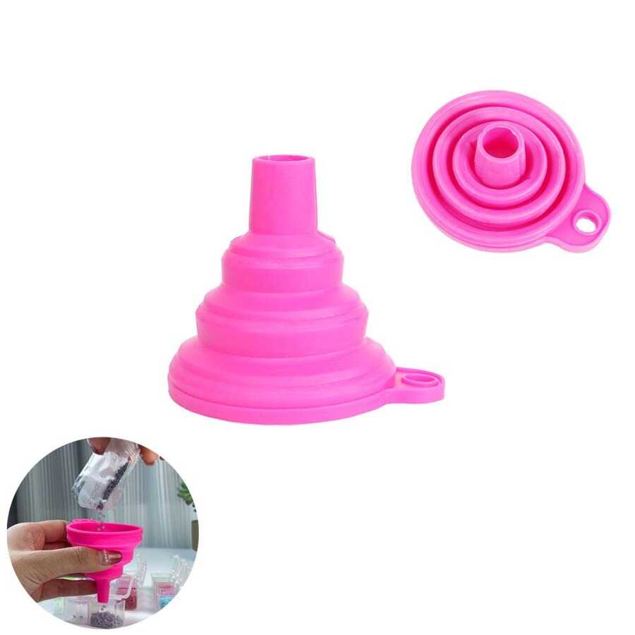fulfly 1pc DIY Diamond Painting Collapsible Funnel - Hot Pink - View 1