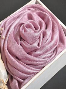 素色極簡圍巾 - 藕粉色 - 查看 1