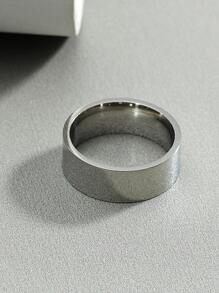 1 Nhẫn thép không gỉ đơn giản, Nhẫn có bề mặt nhẵn thời trang Unisex - Bạc - Xem 3