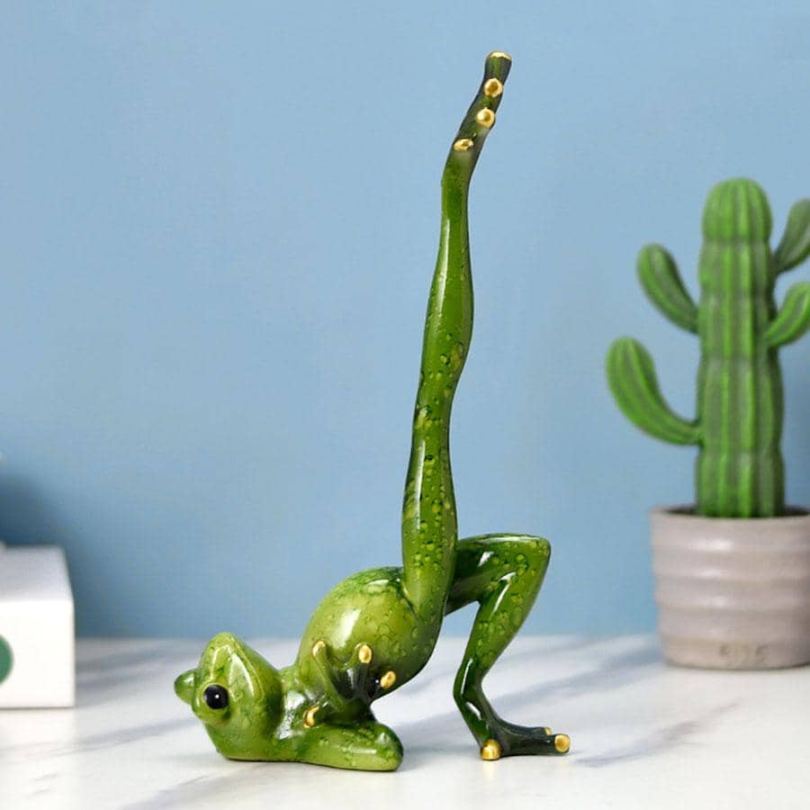 1入組青蛙形裝飾工藝品，用於客廳裝飾現代樹脂裝飾物 - 綠色 - 查看 1