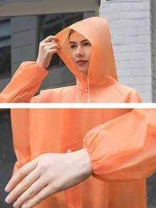 1入組抽繩連帽雨衣 - 綠色 - 查看 5