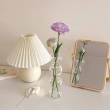 1pc Clear Flower Vase, Minimalist Glass Flower Vase For Home - Clear - View 2