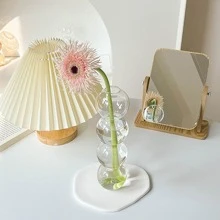 1pc Clear Flower Vase, Minimalist Glass Flower Vase For Home - Clear - View 3