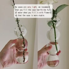 1pc Clear Flower Vase, Minimalist Glass Flower Vase For Home - Clear - View 7