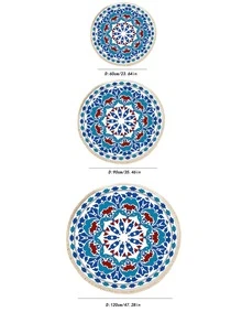 1pc Mandala Pattern Tassel Decor Rug - Blue - View 6