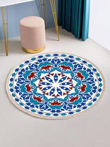 1pc Mandala Pattern Tassel Decor Rug - Blue - View 2