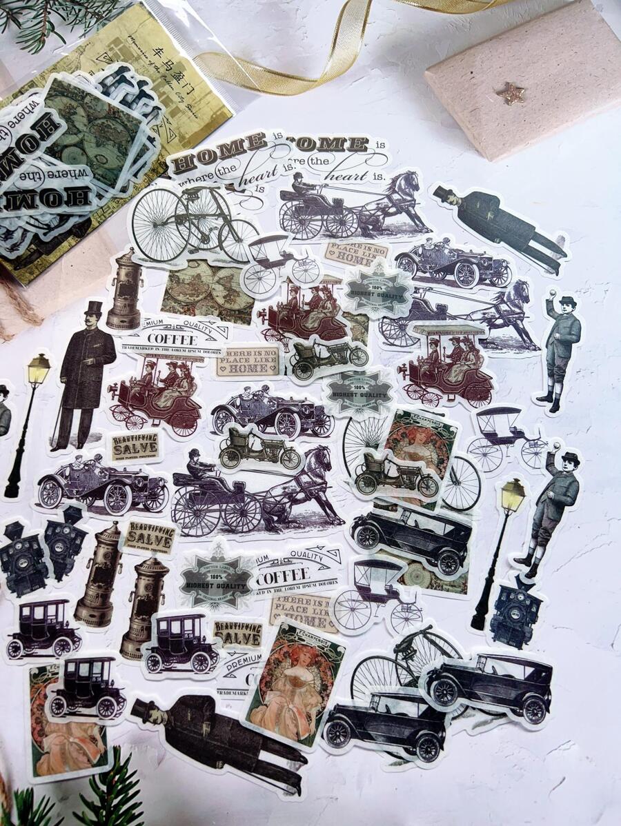 60pcs Car Pattern Sticker - Multicolor - View 1