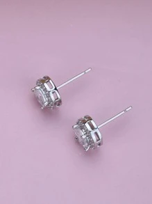 Bông tai trang trí bằng đá rhinestone - Bạc - Xem 2