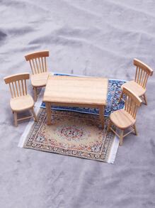 goodfell 1pc Geometric Pattern Doll House Decorative Rug - Red - View 1