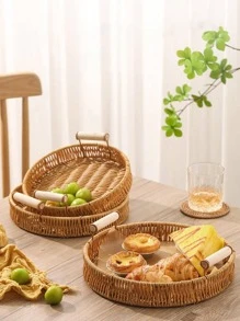 1入組圓形零食託盤 - 黃色 - 查看 2