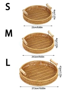 1入組圓形零食託盤 - 黃色 - 查看 4