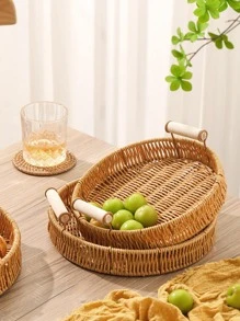 1入組圓形零食託盤 - 黃色 - 查看 9