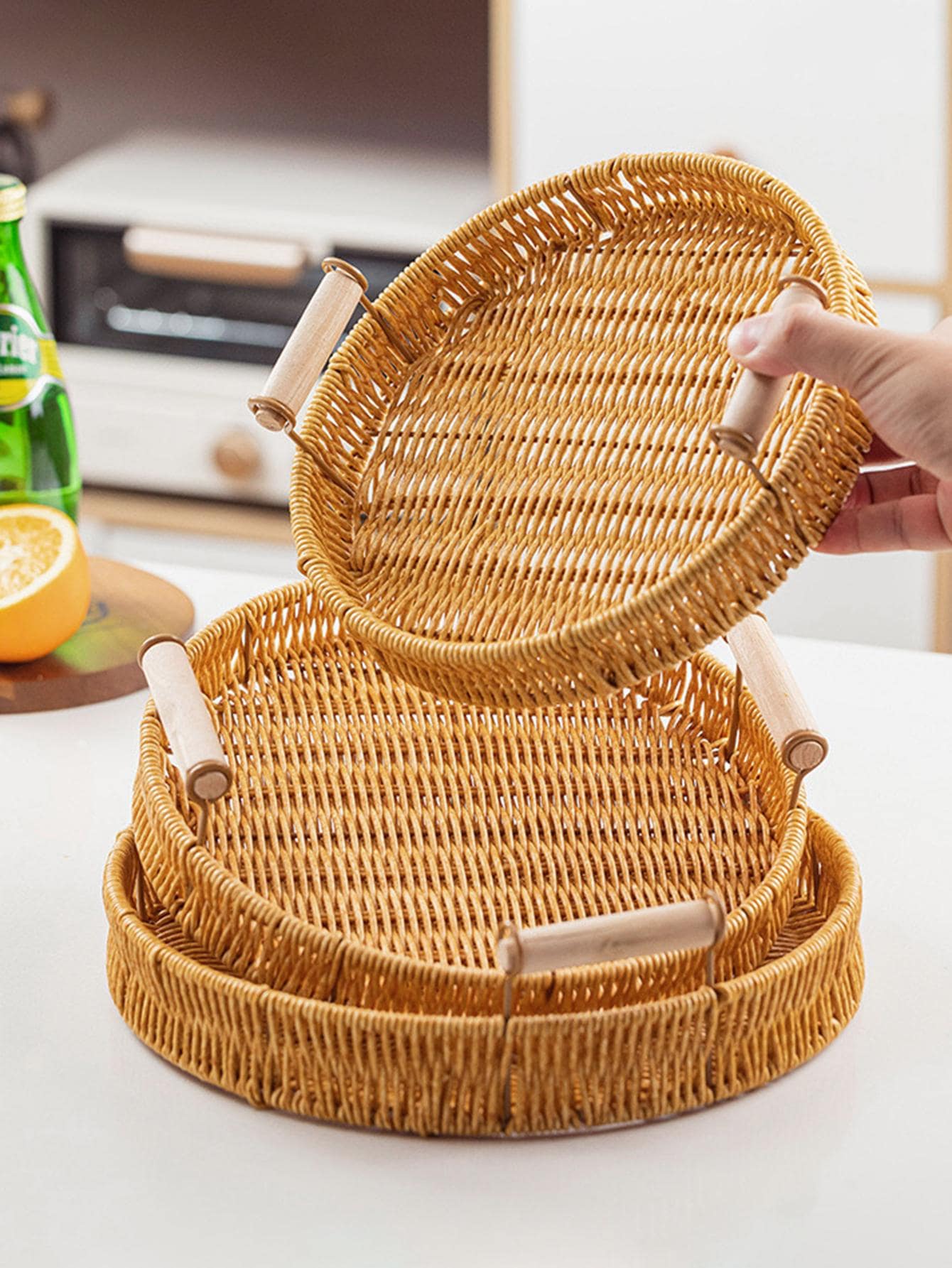 1入組圓形零食託盤 - 黃色 - 查看 1