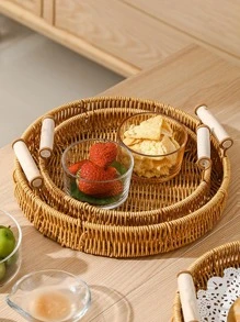 1入組圓形零食託盤 - 黃色 - 查看 6