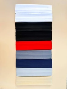 10入組實色髮帶，休閒款式 - 彩色 - 查看 3