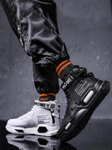 男士字母圖案高幫運動戶外板鞋 - 彩色 - 查看 1