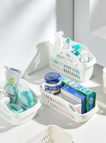 1 Miếng Đơn giản Xu hướng: Cắt giảm Giỏ lưu trữ trên máy tính để bàn Với bánh xe , Đối với Phòng bếp & Phòng tắm - trắng - Xem 7