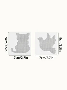5pcs/set Cat Design Window Screen Repair Sticker - Clear - View 3