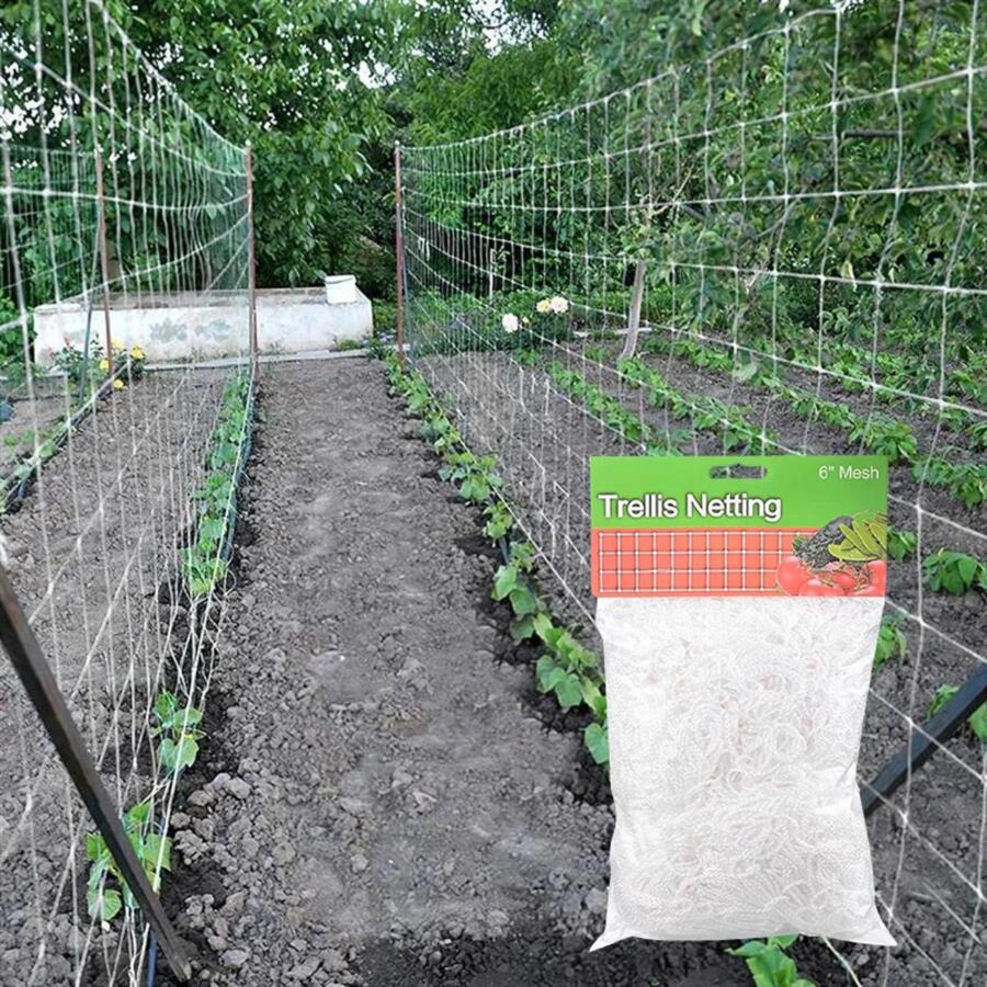 1pc 1.67 X 10 Meters 5 X 30Ft, Plant Trellis Netting, Heavy-Duty Polyester Grow Net, Garden Trellis Netting - White - View 1