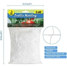 1pc 1.67 X 10 Meters 5 X 30Ft, Plant Trellis Netting, Heavy-Duty Polyester Grow Net, Garden Trellis Netting - White - View 2