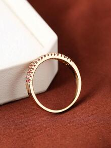 Nhẫn Trang Trí Đá Cubic Zirconia - Màu Hồng Tươi - Xem 3