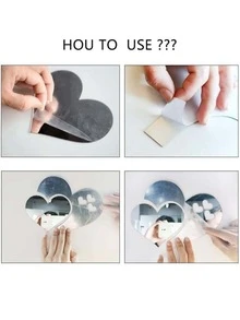 6pcs Geometric Design Mirror Wall Sticker - Silver - View 7