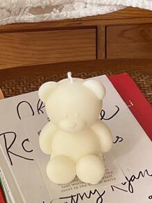 3D可愛卡通熊熊矽膠蠟燭模具，可DIY手工肥皂石膏模具，製作蠟燭所需材料，適用於生日派對婚禮禮品製作模具 - 無色 - 查看 5