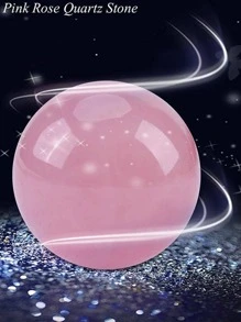 Quả cầu pha lê tự nhiên (thạch anh tím/thạch anh hồng, 19mm) Dành cho Reiki, Năng lượng chữa bệnh, Thiền định, Thu hút tình yêu, Đá cọ - Màu Hồng baby - Xem 2