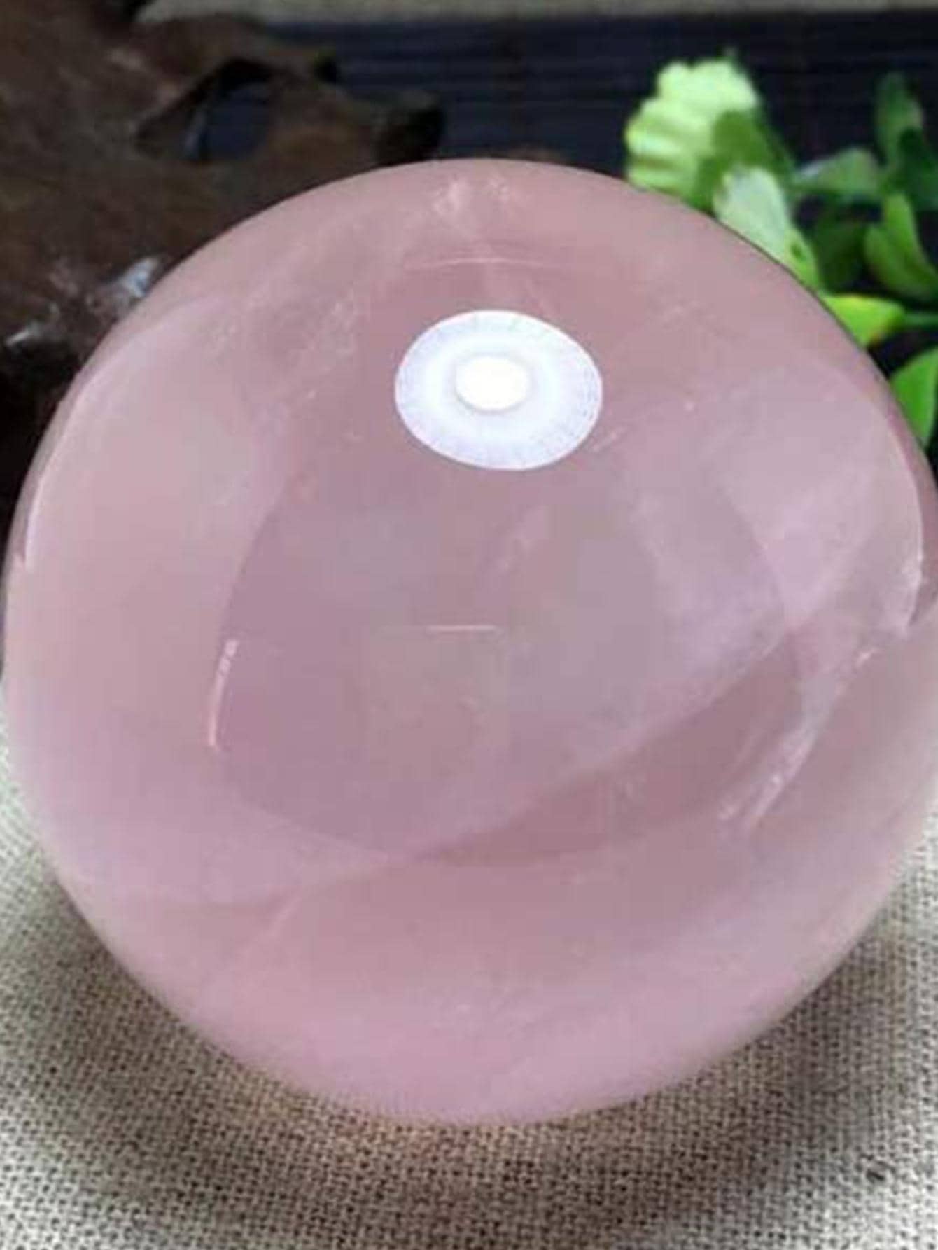 Quả cầu pha lê tự nhiên (thạch anh tím/thạch anh hồng, 19mm) Dành cho Reiki, Năng lượng chữa bệnh, Thiền định, Thu hút tình yêu, Đá cọ - Màu Hồng baby - Xem 1