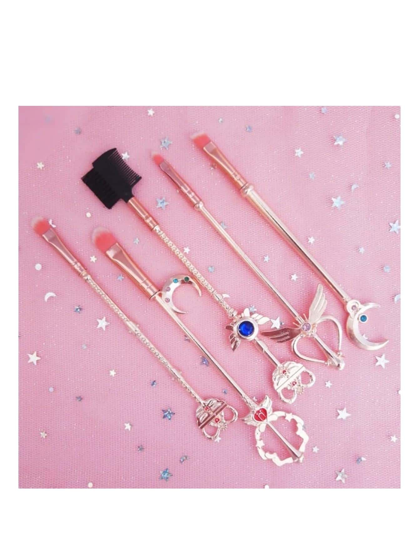 Juego de brochas de maquillaje - Rosa - Ver 1