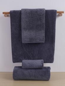 3/1件装珊瑚绒菠萝图案纯色浴巾或手巾，薄绒吸水柔软，珊瑚绒舒适柔软吸水速干菠萝格子干发巾、面巾、手巾，适合成人、情侣居家日常使用，1件装浴巾/沙滩巾/淋浴巾，适用于美容院、酒店、运动、家居用品、毛巾、护肤浴巾 - 深灰色 - 查看 1