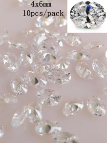10 piezas forma oval cristal blanco zirconia cúbica uno embalar - transparente - Ver 2