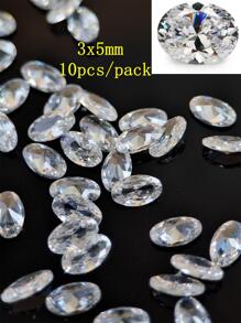 10 piezas forma oval cristal blanco zirconia cúbica uno embalar - transparente - Ver 3