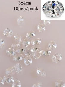 10 piezas forma oval cristal blanco zirconia cúbica uno embalar - transparente - Ver 6