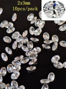 10 piezas forma oval cristal blanco zirconia cúbica uno embalar - transparente - Ver 7