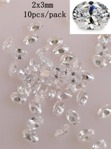 10 piezas forma oval cristal blanco zirconia cúbica uno embalar - transparente - Ver 8